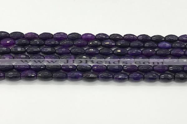 CAA5477 15.5 inches 8*12mm faceted rice agate beads