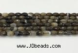 CAA5478 15.5 inches 8*12mm faceted rice agate beads