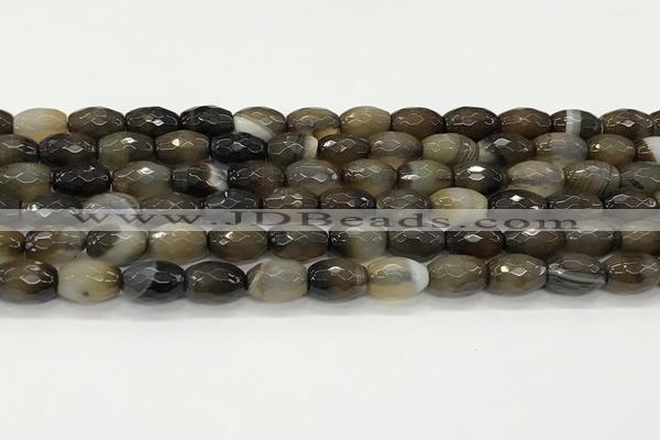 CAA5478 15.5 inches 8*12mm faceted rice agate beads