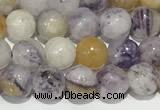 CAA5485 15 inches 4mm round purple flower stone beads