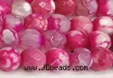 CAA5501 15 inches 6mm faceted round fire crackle agate beads