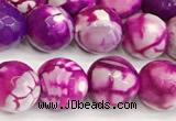 CAA5523 15 inches 10mm faceted round fire crackle agate beads