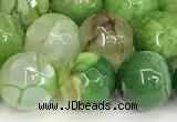 CAA5527 15 inches 10mm faceted round fire crackle agate beads