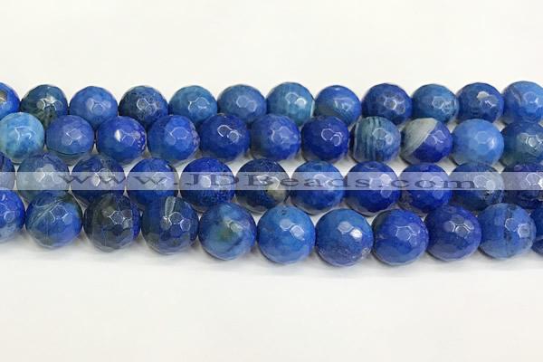 CAA5547 15 inches 12mm faceted round fire crackle agate beads