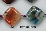 CAA555 15.5 inches 20*20mm diamond dyed madagascar agate beads