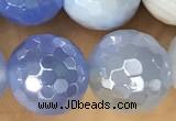 CAA5552 15 inches 10mm faceted round AB-color banded agate beads