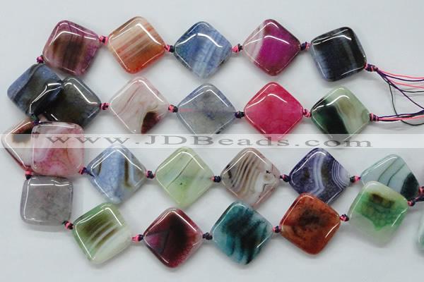 CAA556 15.5 inches 25*25mm diamond dyed madagascar agate beads