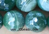 CAA5580 15 inches 10mm faceted round AB-color banded agate beads