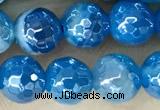 CAA5582 15 inches 6mm faceted round AB-color banded agate beads