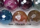 CAA5612 15 inches 10mm faceted round AB-color banded agate beads