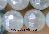 CAA5637 15 inches 10mm faceted round AB-color green agate beads