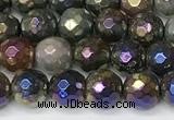 CAA5690 15 inches 6mm faceted round AB-color Indian agate beads