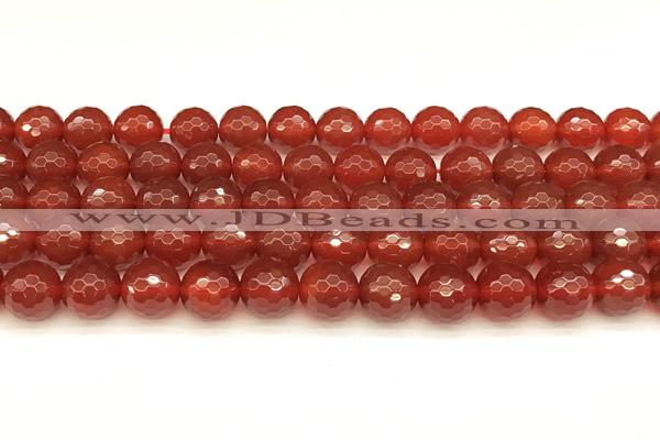 CAA5741 15 inches 8mm faceted round red agate beads