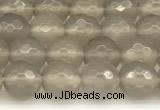 CAA5785 15 inches 6mm faceted round grey agate beads