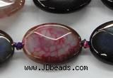 CAA579 15.5 inches 20*30mm faceted oval dragon veins agate beads