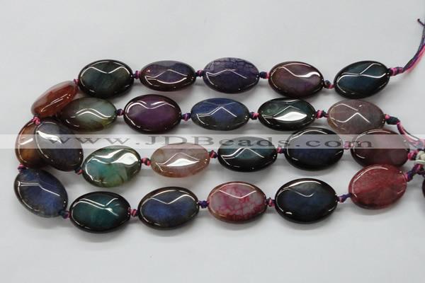 CAA579 15.5 inches 20*30mm faceted oval dragon veins agate beads