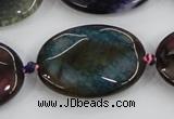 CAA581 15.5 inches 25*35mm faceted oval dragon veins agate beads