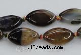 CAA583 15.5 inches 12*19mm marquise dragon veins agate beads