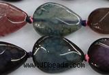 CAA586 15.5 inches 18*25mm faceted teardrop dragon veins agate beads