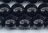 CAA5885 15 inches 8mm round black agate beads, 2mm hole