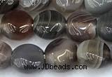 CAA5890 15 inches 8mm coin botswana agate gemstone beads