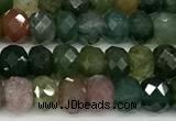 CAA5916 15 inches 4*6mm faceted rondelle Indian agate beads