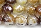 CAA5962 15 inches 8mm faceted round AB-color line agate beads