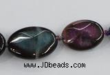 CAA598 16*20mm – 30*40mm faceted oval dragon veins agate beads