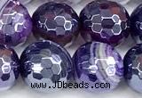 CAA5984 15 inches 10mm faceted round AB-color line agate beads