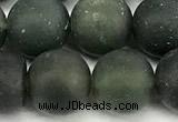 CAA6074 15 inches 12mm round matte moss agate beads