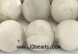 CAA6078 15 inches 10mm round matte white crazy lace agate beads