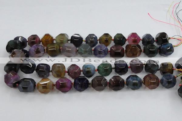 CAA609 15.5 inches 15*15mm faceted nuggets dragon veins agate beads