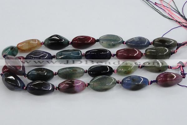 CAA626 15.5 inches 15*30mm nuggets dragon veins agate beads