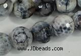 CAA730 15.5 inches 16mm faceted round fire crackle agate beads