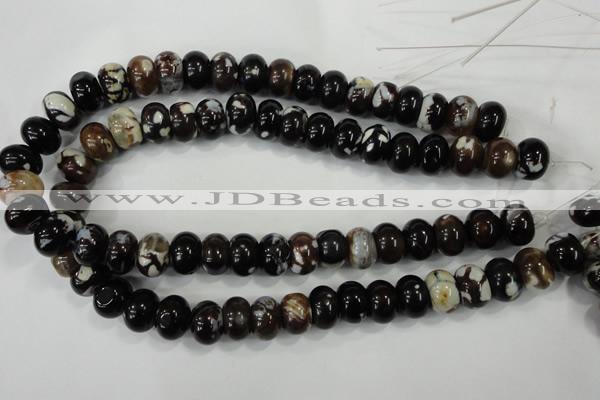 CAA733 15.5 inches 10*14mm rondelle fire crackle agate beads