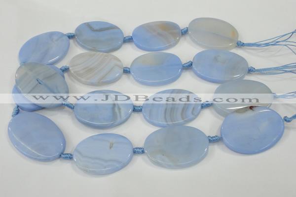 CAA745 15.5 inches 25*40mm oval blue lace agate beads wholesale