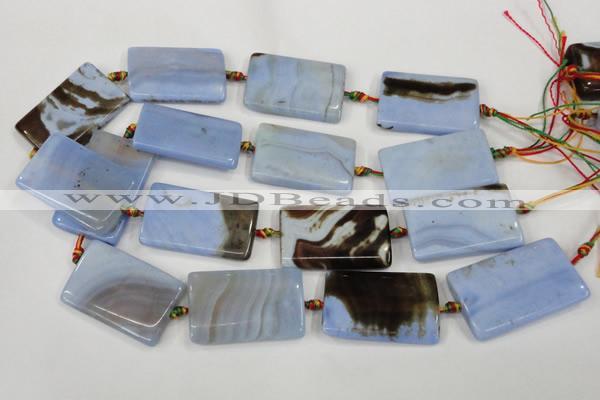 CAA748 15.5 inches 25*40mm rectangle blue lace agate beads wholesale