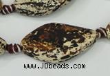 CAA758 15.5 inches 20*40mm twisted marquise wooden agate beads