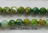 CAA790 15.5 inches 8mm faceted round fire crackle agate beads