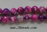 CAA795 15.5 inches 8mm faceted round fire crackle agate beads