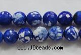 CAA798 15.5 inches 10mm faceted round fire crackle agate beads