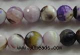 CAA804 15.5 inches 12mm faceted round fire crackle agate beads