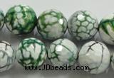 CAA817 15.5 inches 16mm faceted round fire crackle agate beads