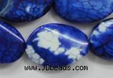 CAA839 15.5 inches 20*30mm twisted oval fire crackle agate beads