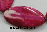 CAA844 15.5 inches 22*40mm twisted oval fire crackle agate beads