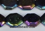 CAA862 15.5 inches 18*20mm octagonal AB-color black agate beads