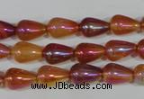 CAA880 15.5 inches 8*12mm teardrop AB-color red agate beads