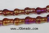 CAA881 15.5 inches 8*12mm pear-shaped AB-color red agate beads