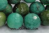 CAB12 15.5 inches 18mm faceted round green grass agate gemstone beads