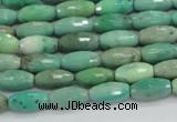 CAB18 15.5 inches 6*12mm faceted rice green grass agate beads